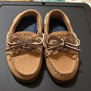 Sperry Kids Tan Moccasins